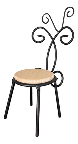 Silla En Miniatura Para Casa De Muñecas, Minimodelo Negro