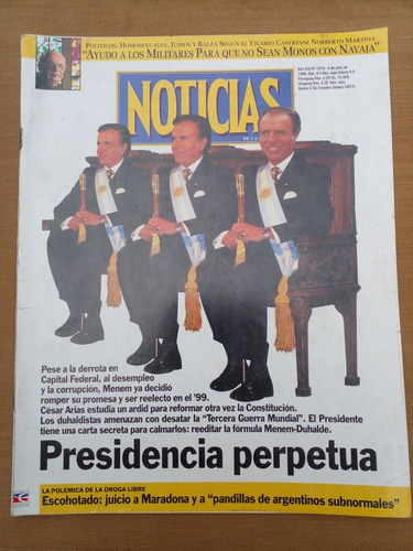 Noticias N 1019 6/7/96 Menen F. Meijide Sábato Francescoli D