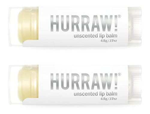 Hurraw. Bálsamos Labiales: Sin Perfume (paquete De 2)