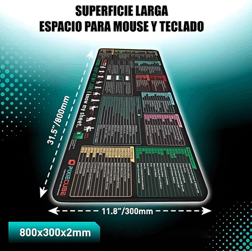 Alfombrilla De Raton Con Atajos Excel Avanzado Shortcuts Negro Atajos De Excel