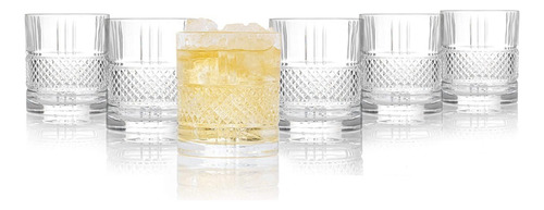 Set Whiskey Vasos De Vidrio 7 Pz Brillante Con Licorera Decantador Rcr Cristal Hecho En Italia Color Blanco