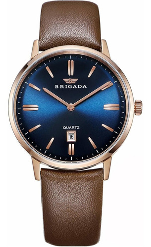 Brigada Blue Swiss Relojes Para Hombres, Nice Blue Dial Brow