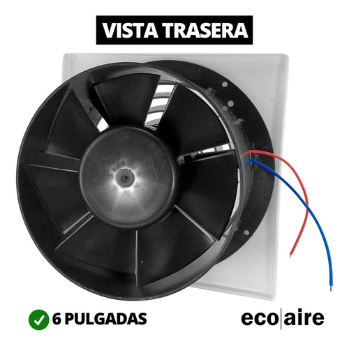 Extractor Baño Cocina 6puLG 15cm 17w Persiana Rejilla Móvil