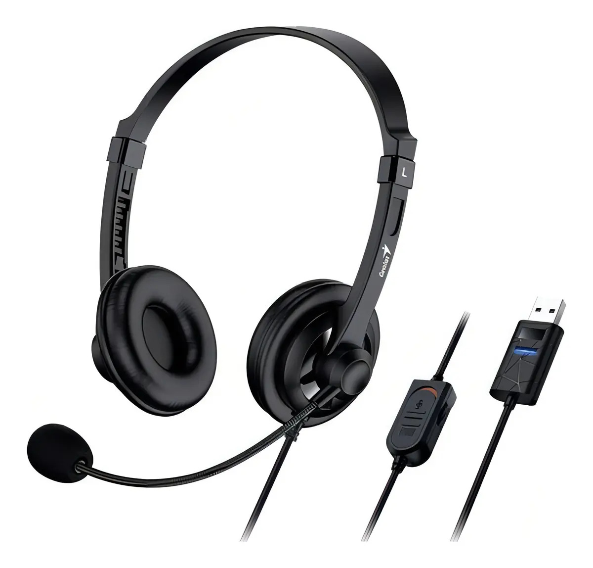 Audífono USB Con Micrófono Genius Hs-230u Negro