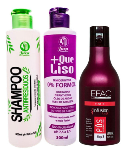 Kit Progressiva + Que Liso Organica 300ml + Leave-in Efac