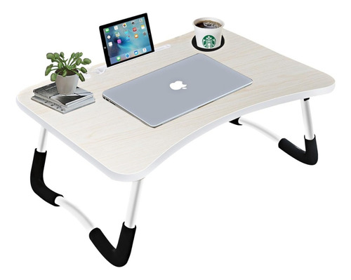 Bandeja Cama Mesa Desayunadora Tablet Notebook Plegable Vaso Marrón Claro