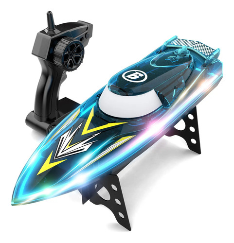 Lancha Rc Pro Rápido Con Luces Led De 7 Colores 15 Km/h