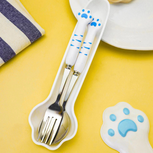Bonito Juego De Cubiertos Con Forma De Pata De Gato, Tenedor