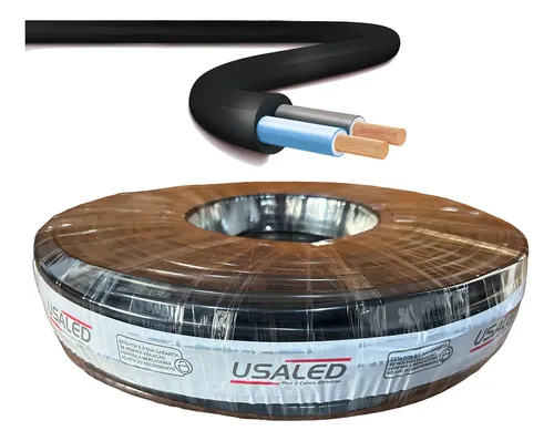 Cabo PP Flexível 2x2,50 mm de 50 Metros para Extensão, Preto