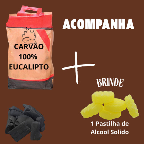 Carvão Vegetal Churrasco Eucalipto 100% Ecologico 10kg