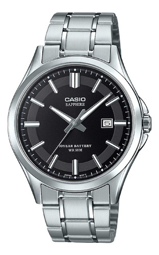 Reloj Casio Hombre Mts-100d-1a Color de la malla Plateado Color del bisel Plateado Color del fondo Negro