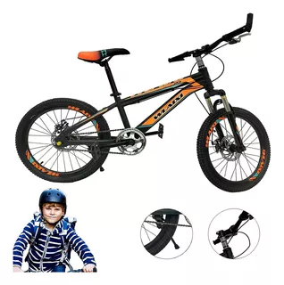 Bicicleta Infantil Deportiva Niños R-20 Acero Pie De Apoyo Color Naranja Tamaño del cuadro 20