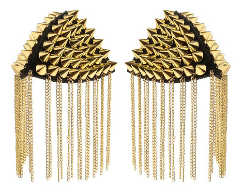 1 Par Charretera Epaulette Con Remaches Y Borlas De Cadena