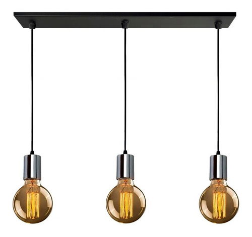 Colgante 3 Luces Moderno Bell Capuchon Vintage Apto Led 