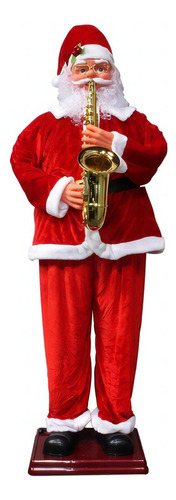 Papai Noel Animado Dança Toca Sax 1,80m  Vermelho