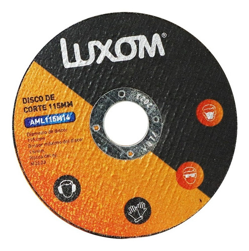 Caja X10 Disco Abrasivo Corte Luxom 115x1,6mm Acero Hierro