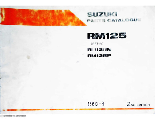 Repuestos Originales Motos  Manual Catalogo Rm 125 Suzuki