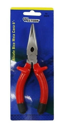 Imagem 3 de 3 de Alicate Bico Meia-cana 16,5cm Vm/pt Western - 86-6
