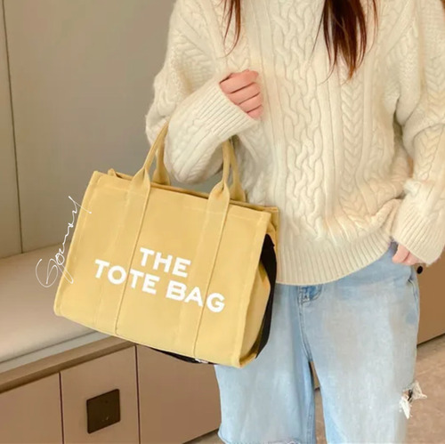 Bolsa Tote 30 Cms Color Caquí Algodón 100%