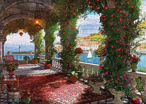 Imagen 2 de 4 de Rompecabezas 1000 Piezas Puzzle Corredor De Rosas Flores Ed