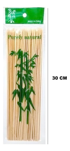 90 Palillos De Bambu Para Brochetas De 30 Cm Y Punta Afilada