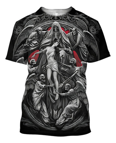 Axl Camisetas Con Estampado 3d De Skull Angel And Demon