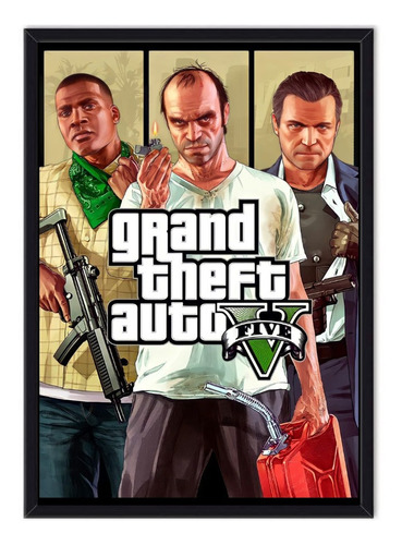 Cuadro Enmarcado - Póster Videojuego Gta V 