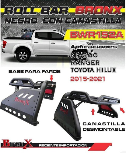 Imagen 3 de 4 de Roll Bar Con Canastilla Integrada Mr Ford Ranger 2013-2022