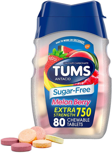 Imagen 1 de 1 de Antiacido Tums Tabletas Masticables 80 Ultra Sugar Free 750 