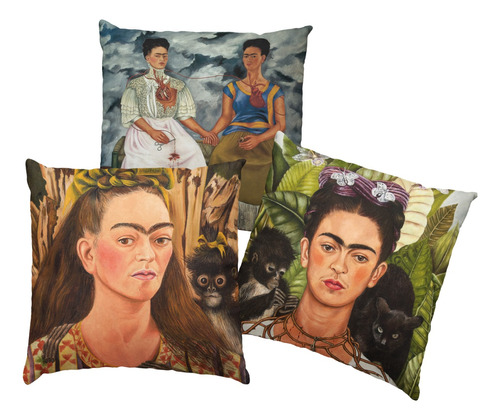 Fundas De Cojines 3pz Frida Kahlo Obras De Arte Famosas 