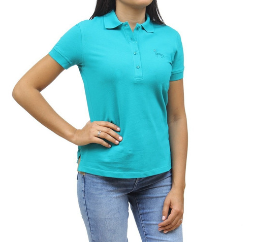 Camisa Gola Polo Feminina Azul Turquesa Tassa 32418