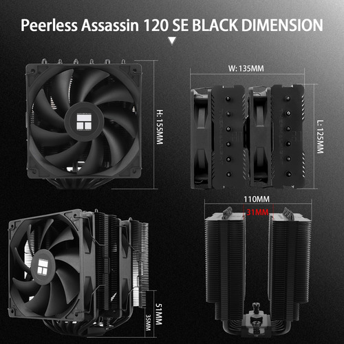 Enfriador De Cpu Thermalright Peerless Assassin 120 Se Negro