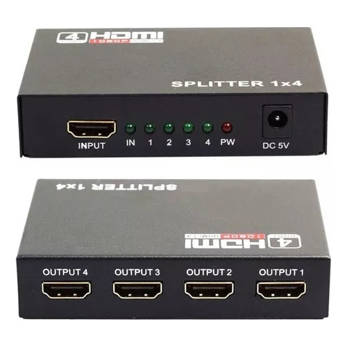 Splitter Hdmi 1x4 - Divisor Distribuidor De Sinal Full Hd