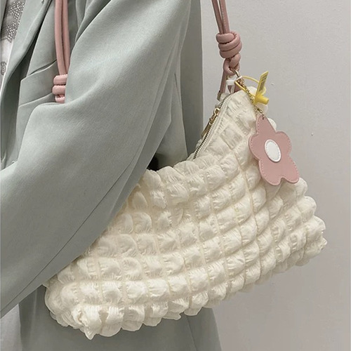 Bolsos De Mano Soft Cloud Bubbles Para Mujer, Plisados Con F