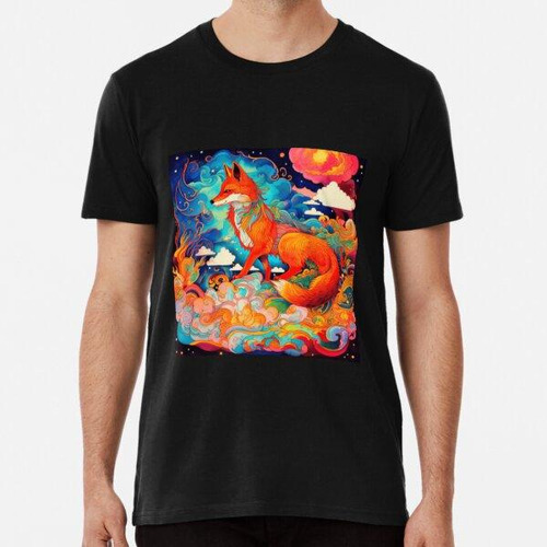 Remera Kitsune En Nubes Ardientes - Arte De La Mitología Jap