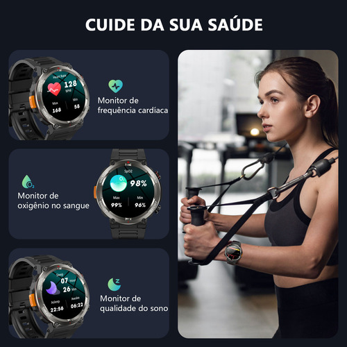Relógio Inteligente Baolubao W50 Resistente Água IP68 Cor Preta