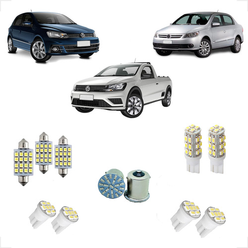 Kit Lâmpadas Interna Volkswagen Gol Saveiro Voyage G5 G6 G7