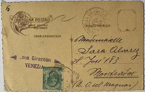 Antigua Postal, Año 1902, Fuente, Parque, Roma, Italia 4p110 (Usado)