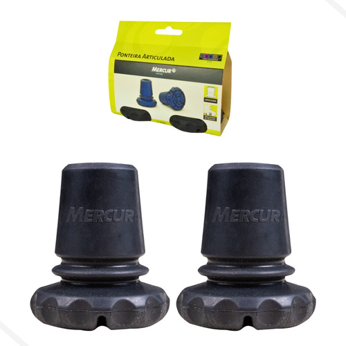 Ponteira Articulada Mercur 1 Par Modelo 3/4 P/ Muletas Cor Preto