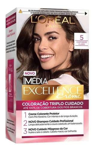 Tintura Loreal Imedia Excellence Castanho Claro No5