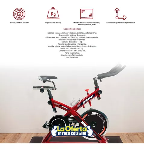 Bicicleta Spinning Bh Sb2 Plus Monitor Asiento Ajustable Loi