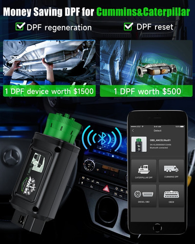 Ancel Hd100 Bluetooth Diesel Camión Pesado Escáner Dpf
