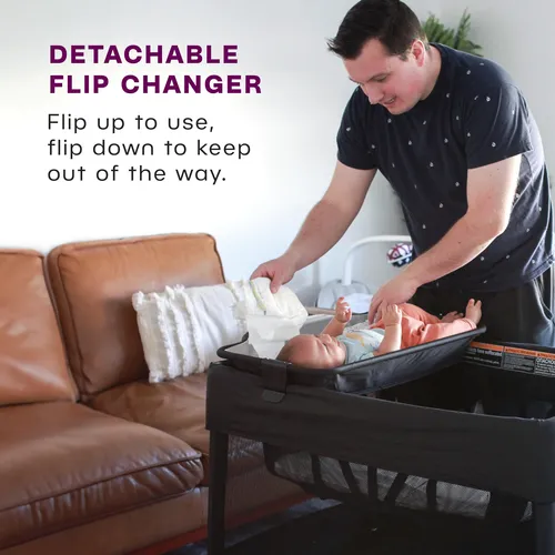 4moms Breeze Plus - Corral Portátil Con Moisés Extraíble.