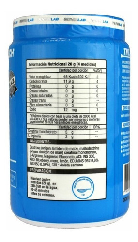 Imagen 3 de 5 de Suplemento Gentech Pre Entreno Tnt Oxido Nítrico Creatina