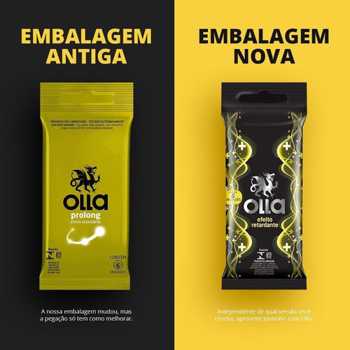 Imagem 2 de 4 de Preservativo Lubrificado Olla Prolong Com 6 Uni