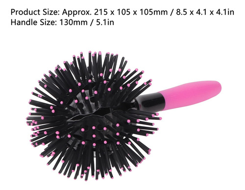 3d Bomb Curl Hair Brush, Peine De Pelo De Bola Redonda De