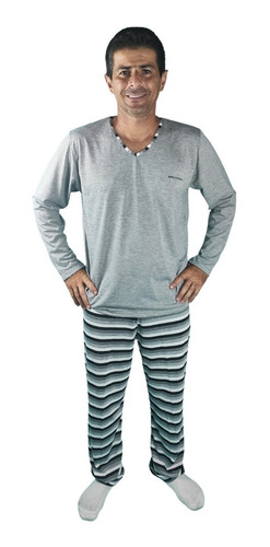 Pijama Masculino Adulto Inverno Grappin Malha Pv Longo