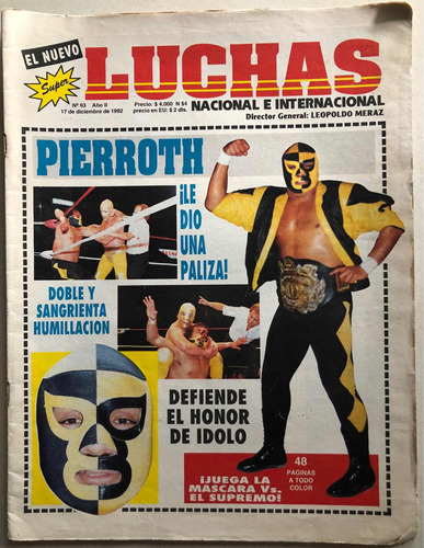 Super Luchas Revista Nacional E Internacional No.93 1992