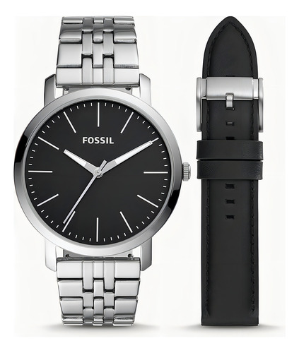 Relógio Fossil | | Cor original da pulseira: cor da moldura preta, cor de fundo prateada, cor de fundo preta