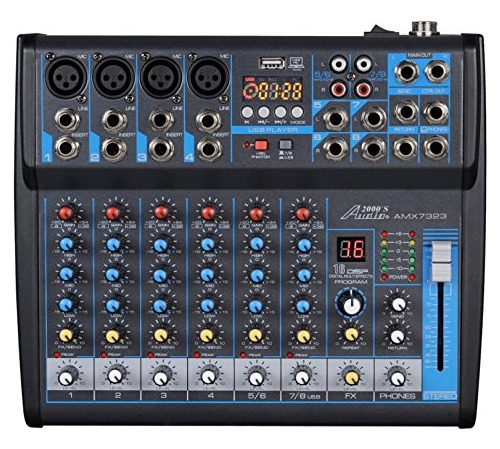 Audio2000's Amx7303- Mezclador De Audio Profesional De Cuatr